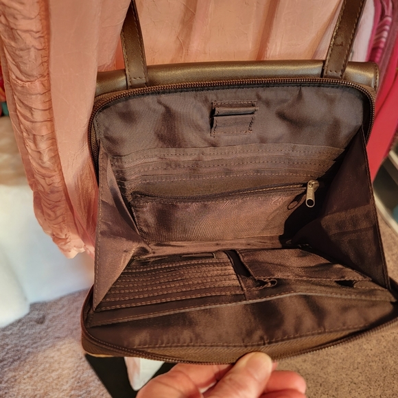 LONGABERGER ♡ Beautiful Vintage Multi Floral Brown Homestead Adj Crossbody Purse - Picture 10 of 17